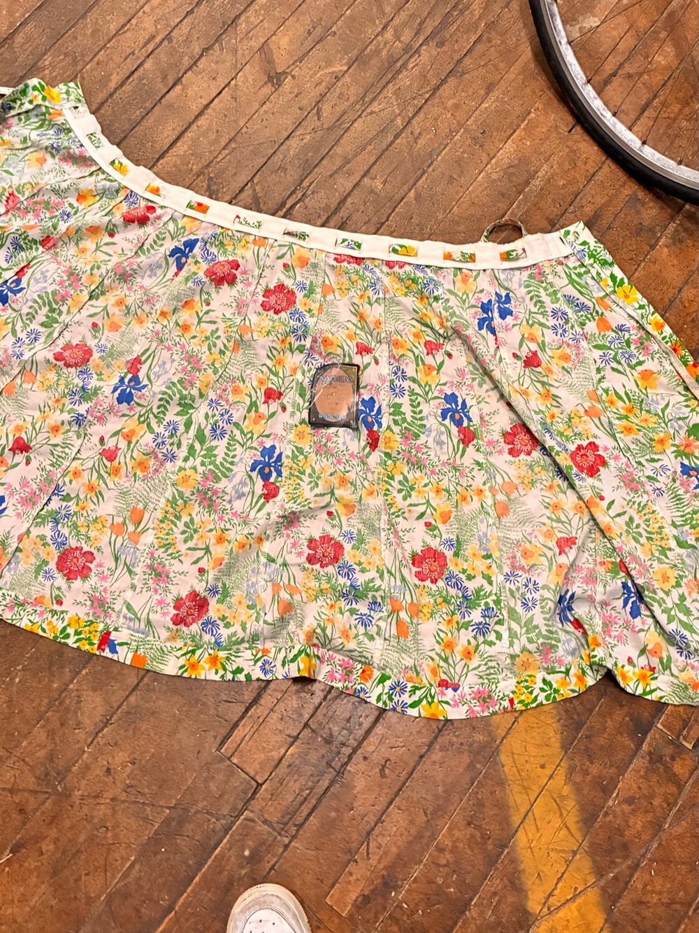 Floral Printed A-Line Women's Skirt - Multicolor hand made vintage